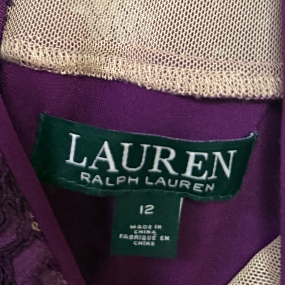Ralph Lauren Purple Lace Dress NEW Sz 12 - Picture 5 of 6